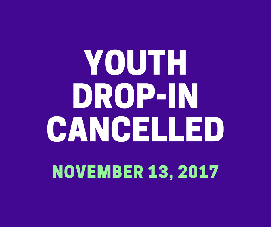 Youth Drop In Cancelled