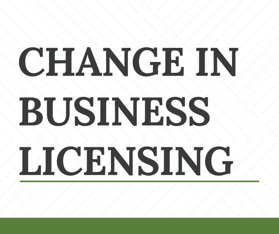 CHANGE IN BUSINESS LICENSE