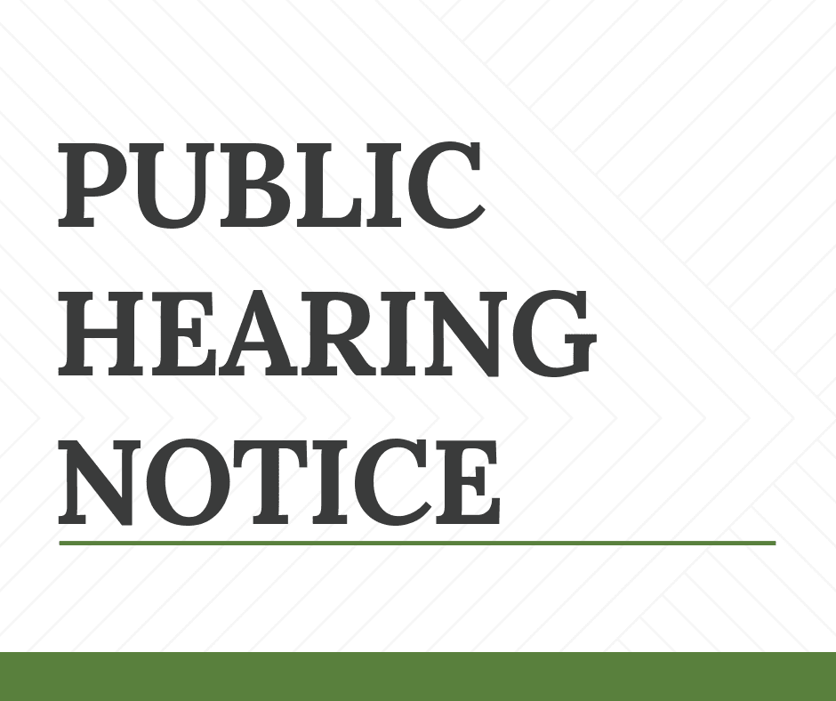 Public Hearing Notice Cover