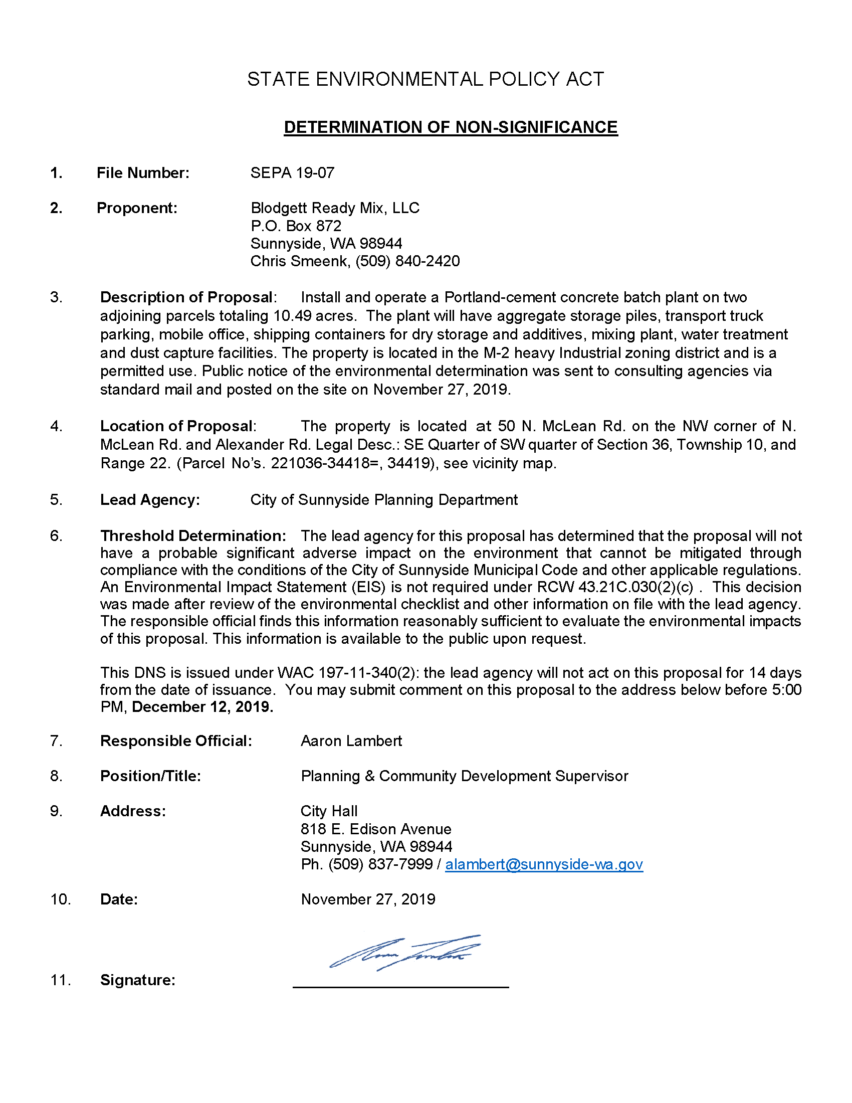 SEPA 19-07 Blodgett Ready Mix LLC SEPA DNS Referrral Packet 112719_Page_01