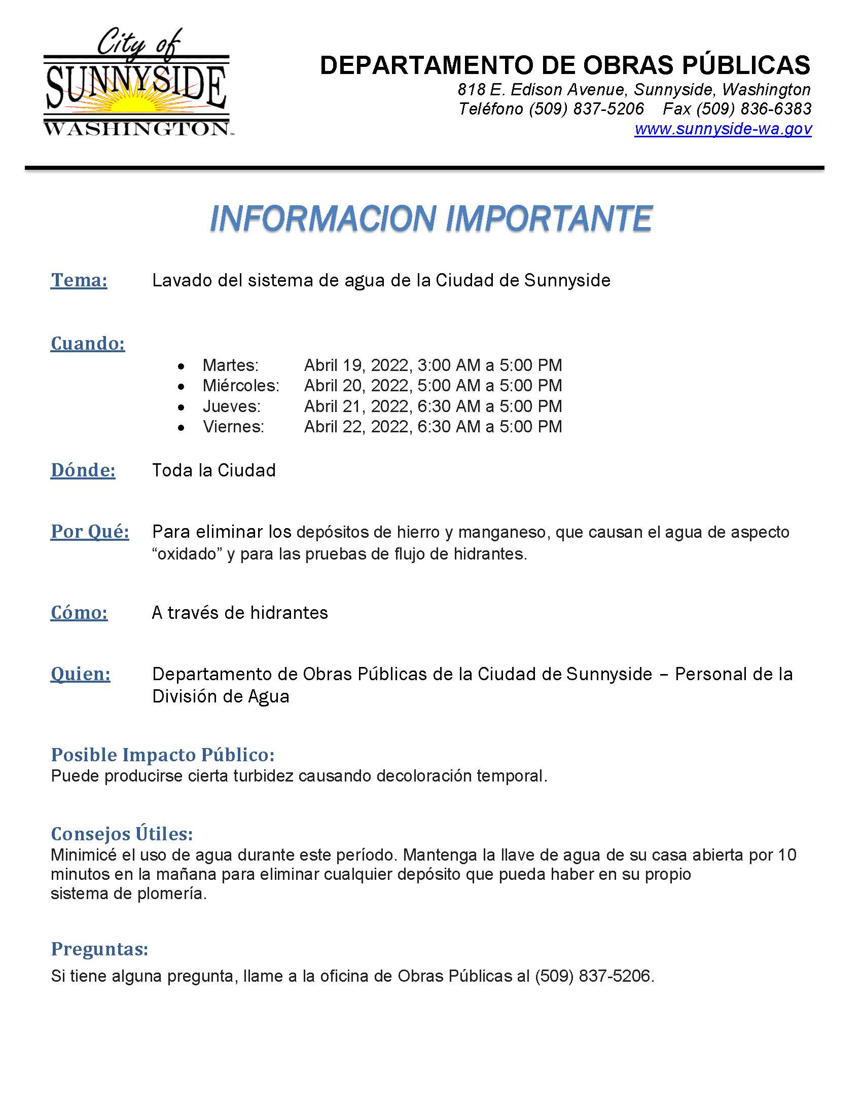 04.18-22.2022 FLUSHING NOTICE_Spanish