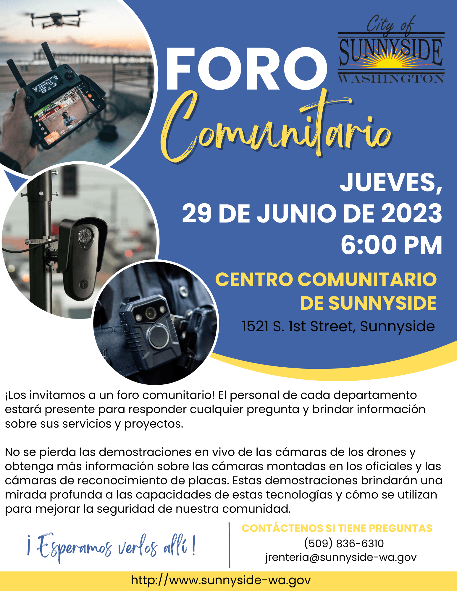 June 29, 2023 Community Forum Flyer in Spanish