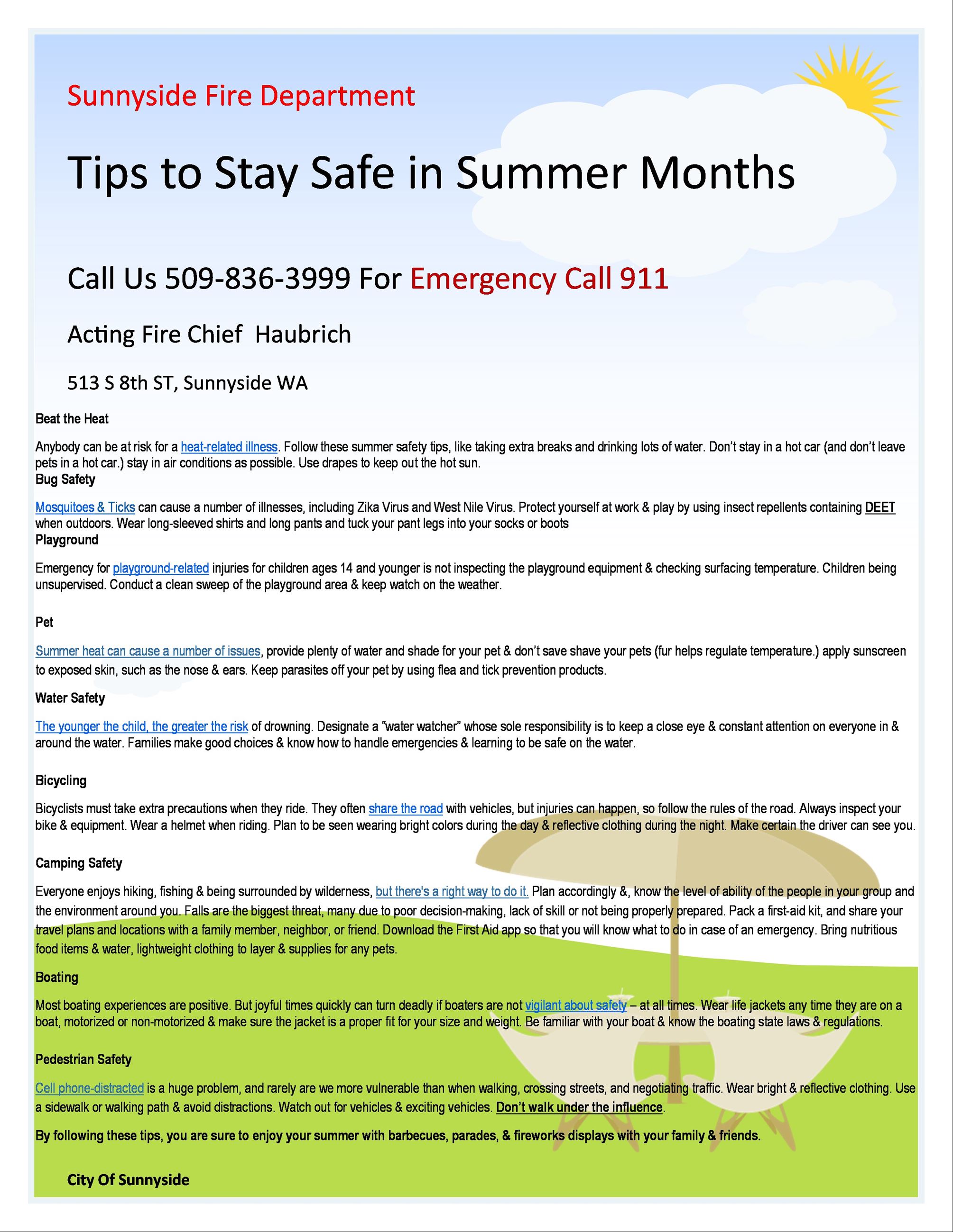 Safe Tips for Summer