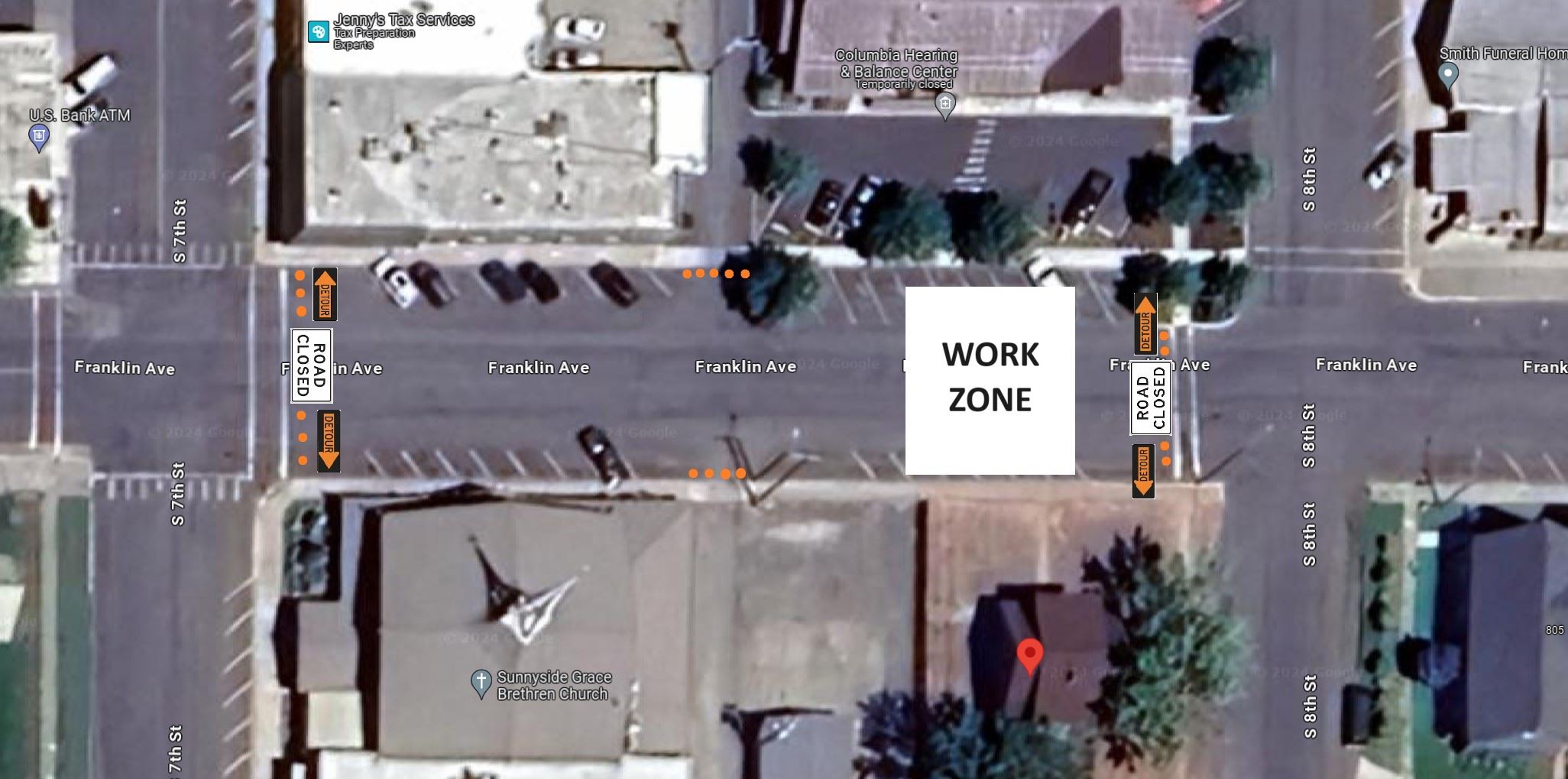 Franklin Ave from S. 7th St to S. 8th St